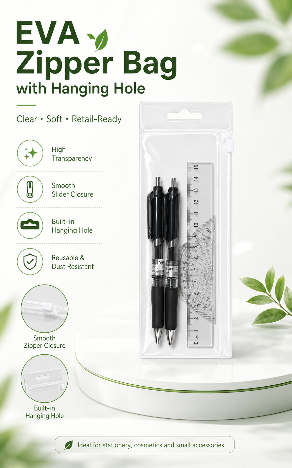 EVA Jewelry Ziplock Bag with Hot Stamping