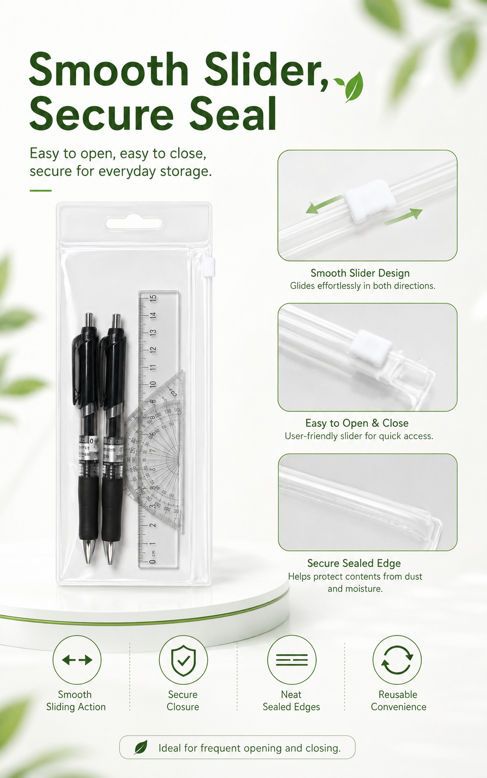 EVA Jewelry Ziplock Bag with Hot Stamping