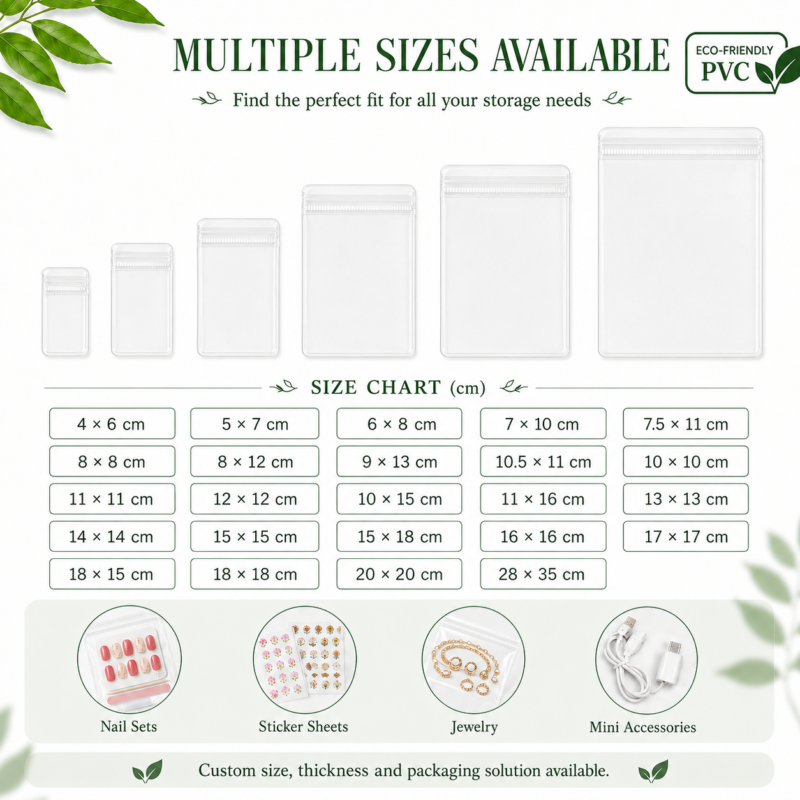 PVC Press-on Nails & Nail Art Accessories Ziplock Bag