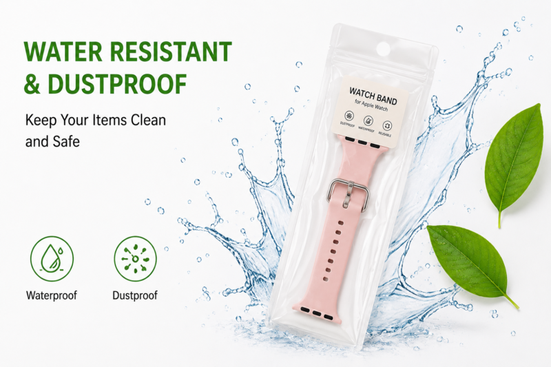 Clear EVA Ziplock Pouch with Hanging Hole for Watch Band Packaging