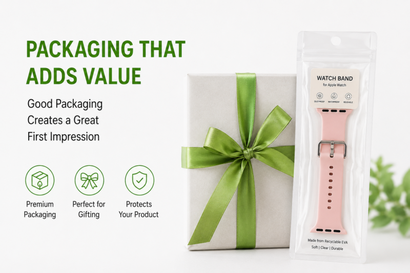 Clear EVA Ziplock Pouch with Hanging Hole for Watch Band Packaging