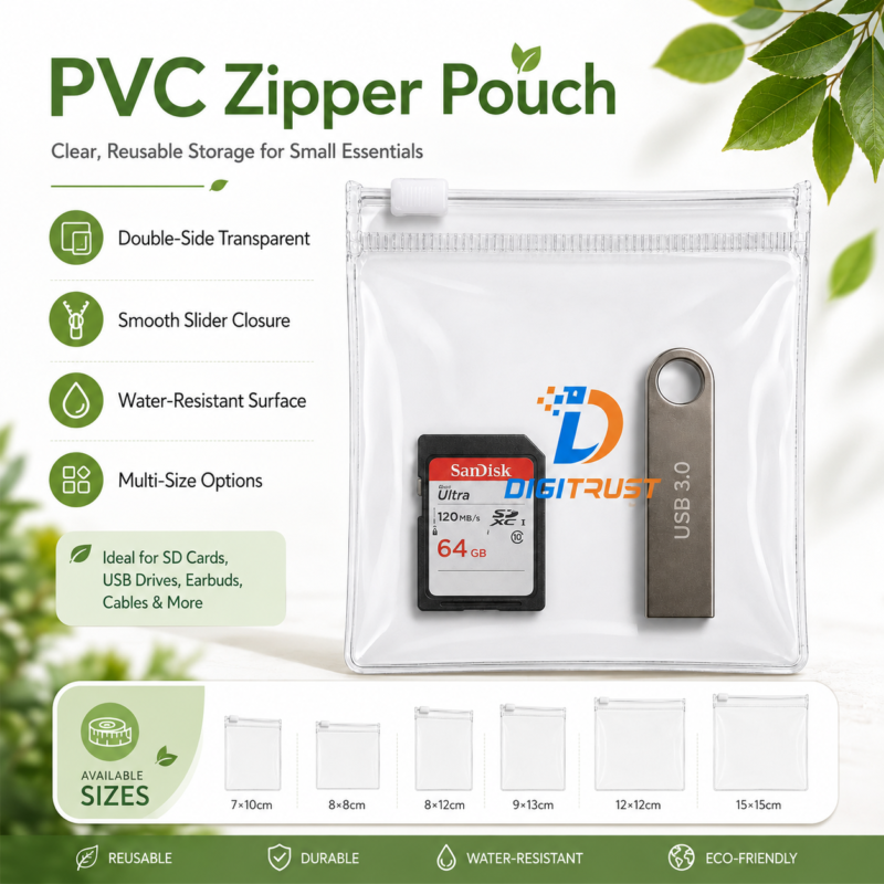 PVC SD Cards & USB Flash Drives Zipper Bag
