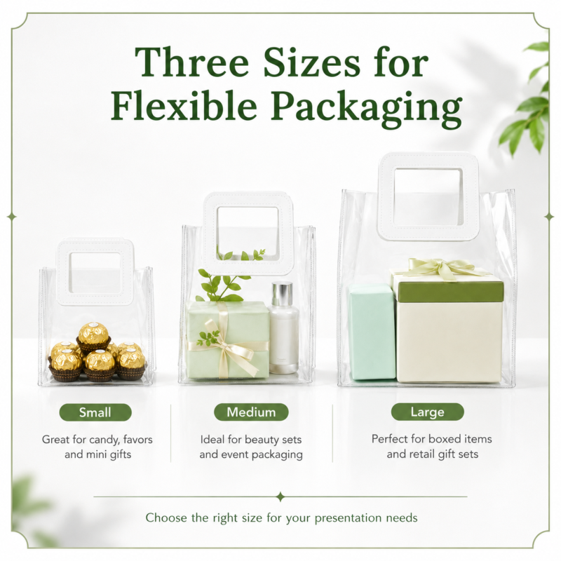 PVC Transparent Handbag Custom Size Luxury Gift Packaging Bags
