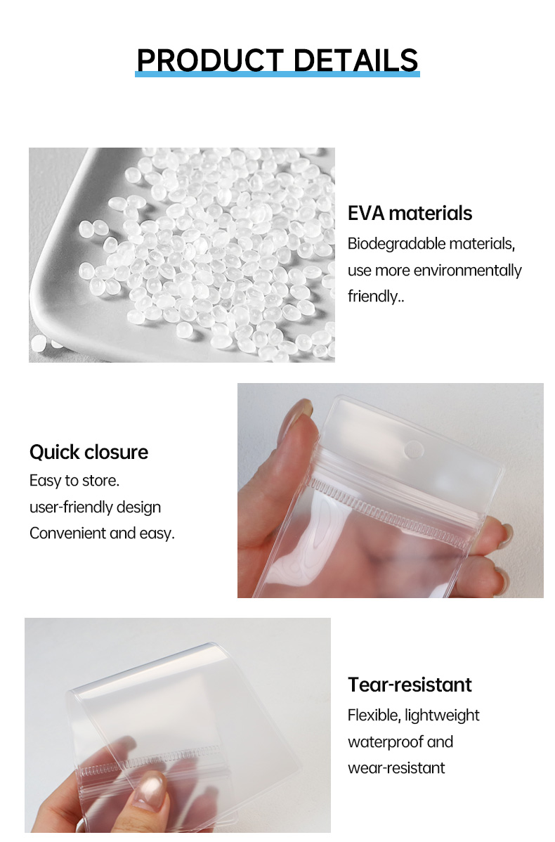Clear EVA Ziplock Pouch with Hanging Hole for Watch Band Packaging