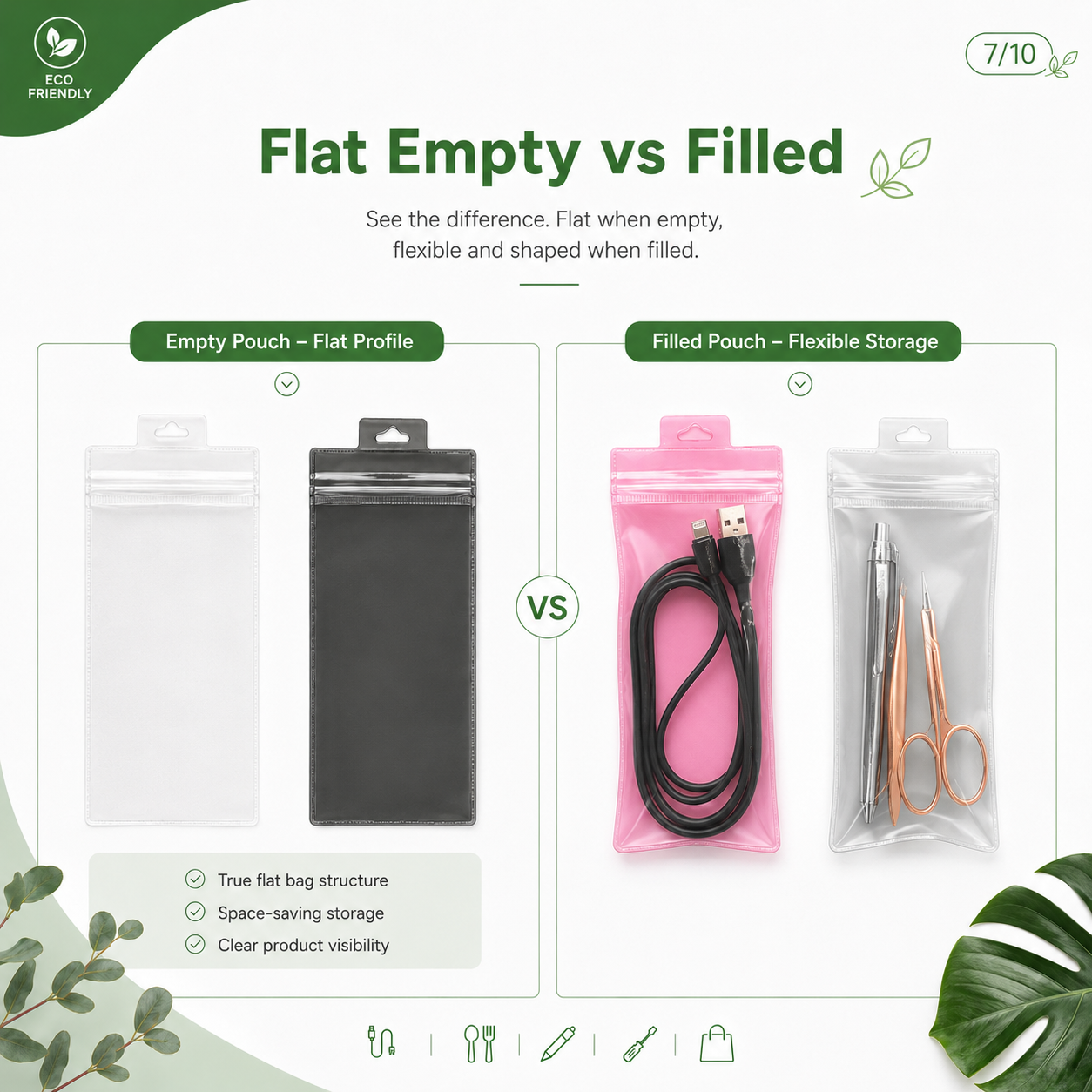 PVC Hanging Hole Zipper Pouch for Beauty Tools & Accessories Packaging