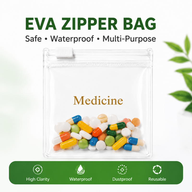 Clear EVA Zipper Bags for Medicine & Pills Packaging