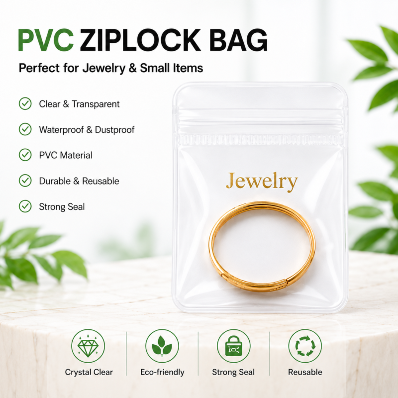 Clear PVC Jewelry Ziplock Bags | Anti-Tarnish PVC Ziplock Pouches