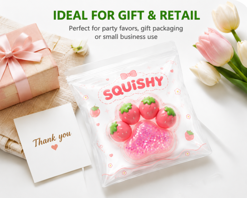 Clear PVC Ziplock Bags | Transparent Plastic Ziplock Pouches for Squishy Toys Packaging