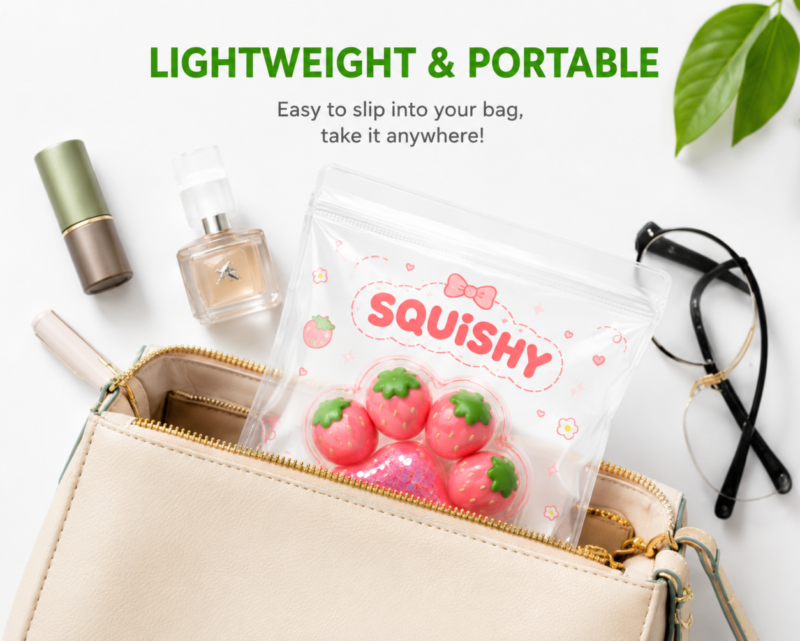 Clear PVC Ziplock Bags | Transparent Plastic Ziplock Pouches for Squishy Toys Packaging