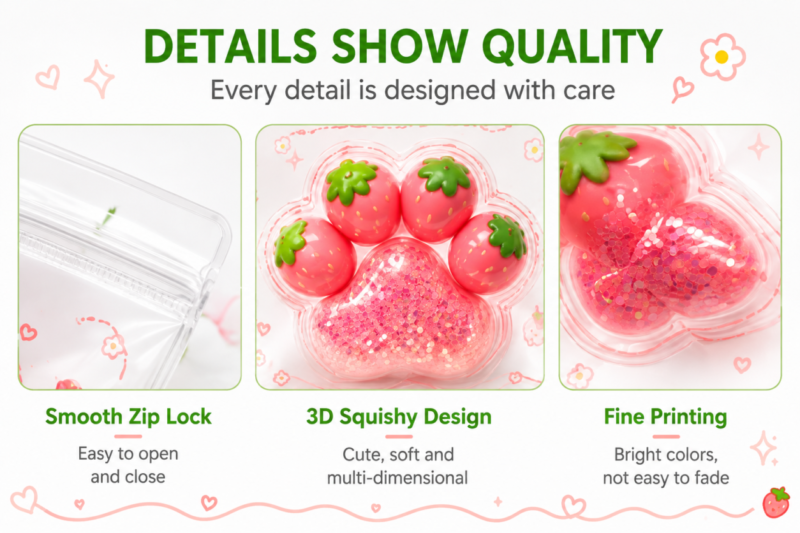 Clear PVC Ziplock Bags | Transparent Plastic Ziplock Pouches for Squishy Toys Packaging