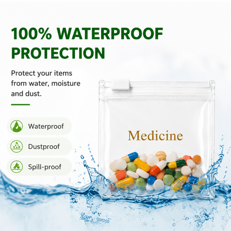 Clear EVA Zipper Bags for Medicine & Pills Packaging