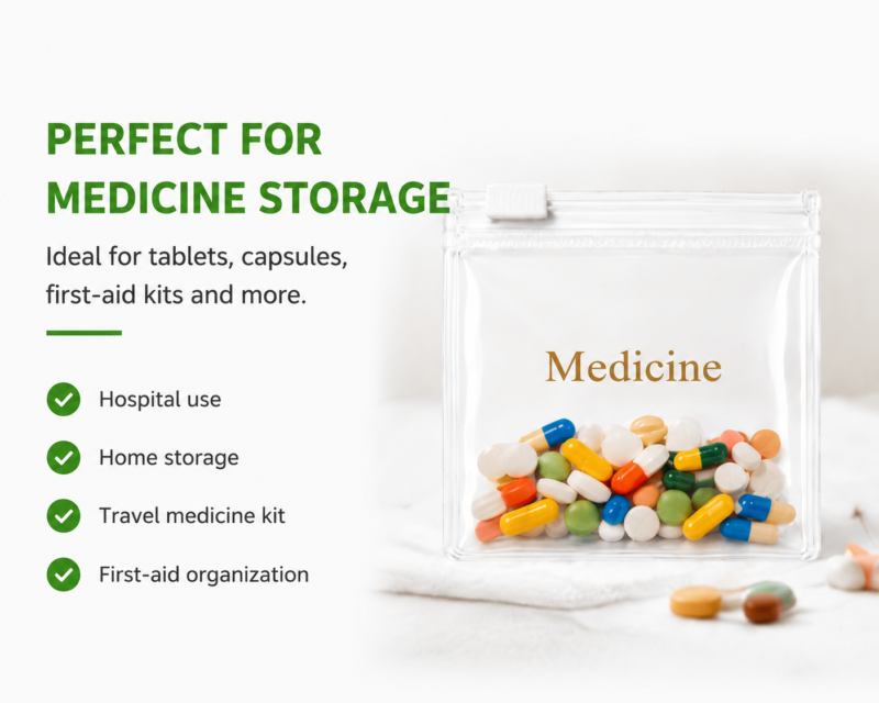 Clear EVA Zipper Bags for Medicine & Pills Packaging