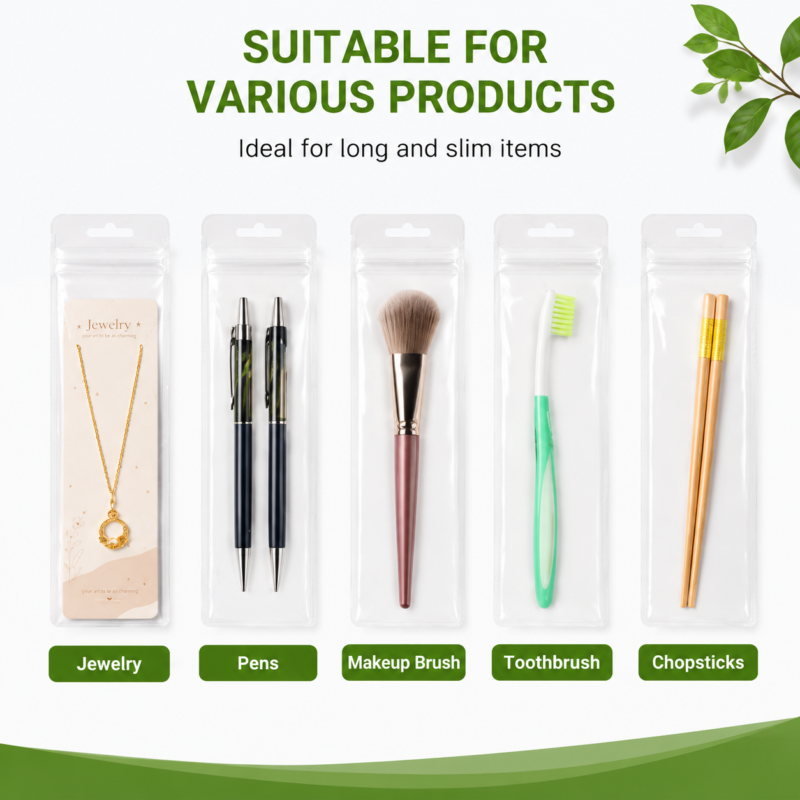 Clear PVC Hanging Hole Pudding Bags for Necklace Packaging| Jewelry Ziplock Pouches