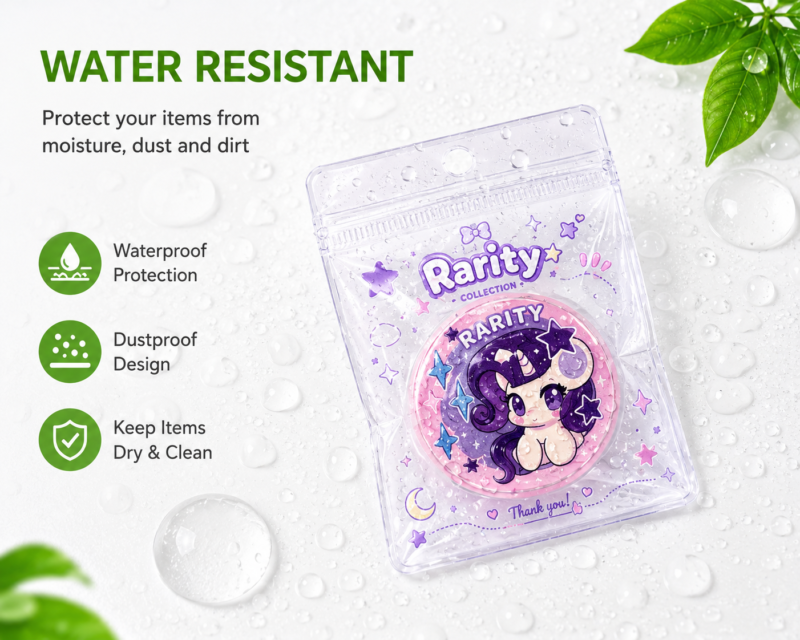 Clear PVC Hanging Hole Ziplock Bags for Coin Jewelry Packaging