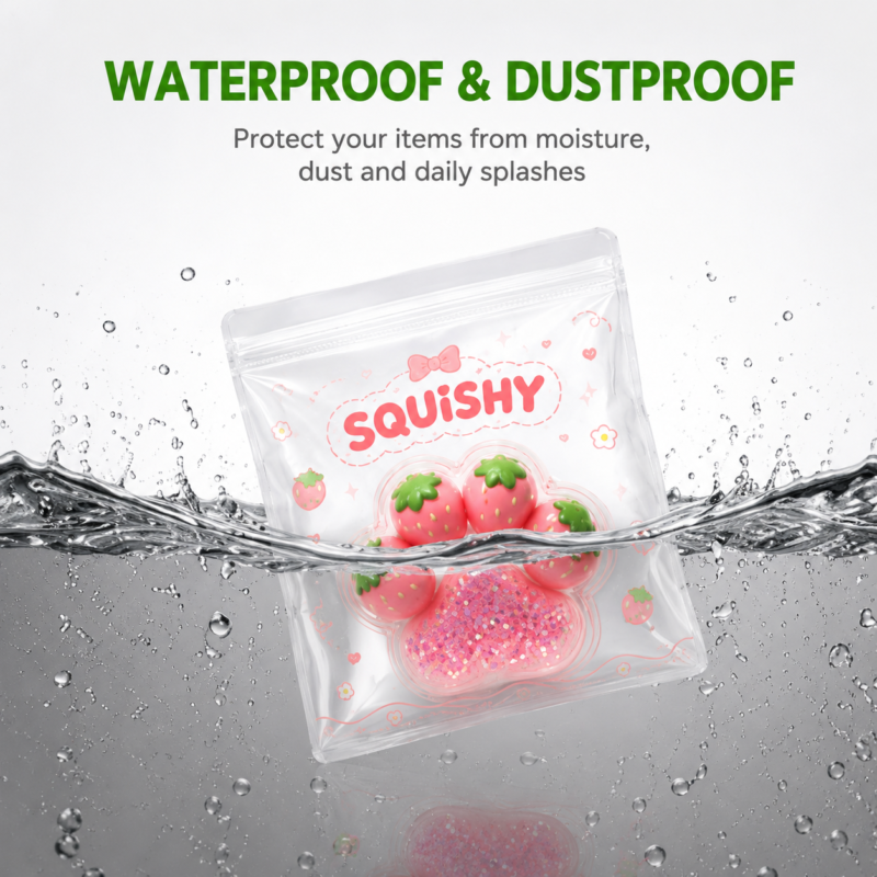 Clear PVC Ziplock Bags | Transparent Plastic Ziplock Pouches for Squishy Toys Packaging