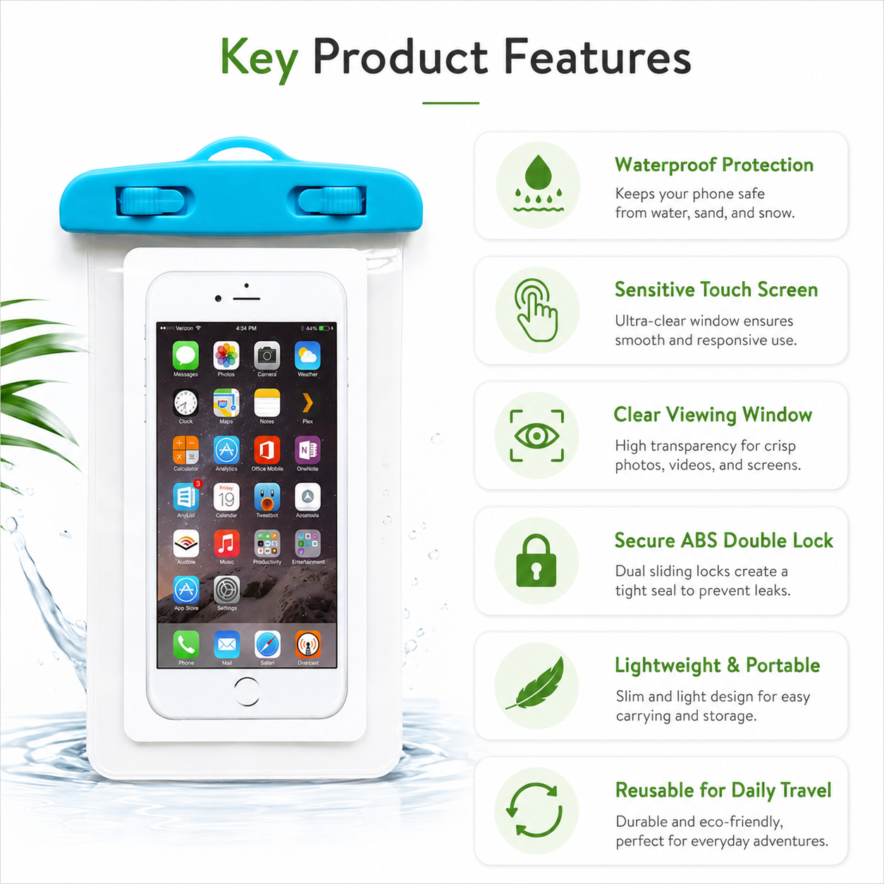 Universal PVC Waterproof Phone Pouch - IPX8 Underwater Dry Bag