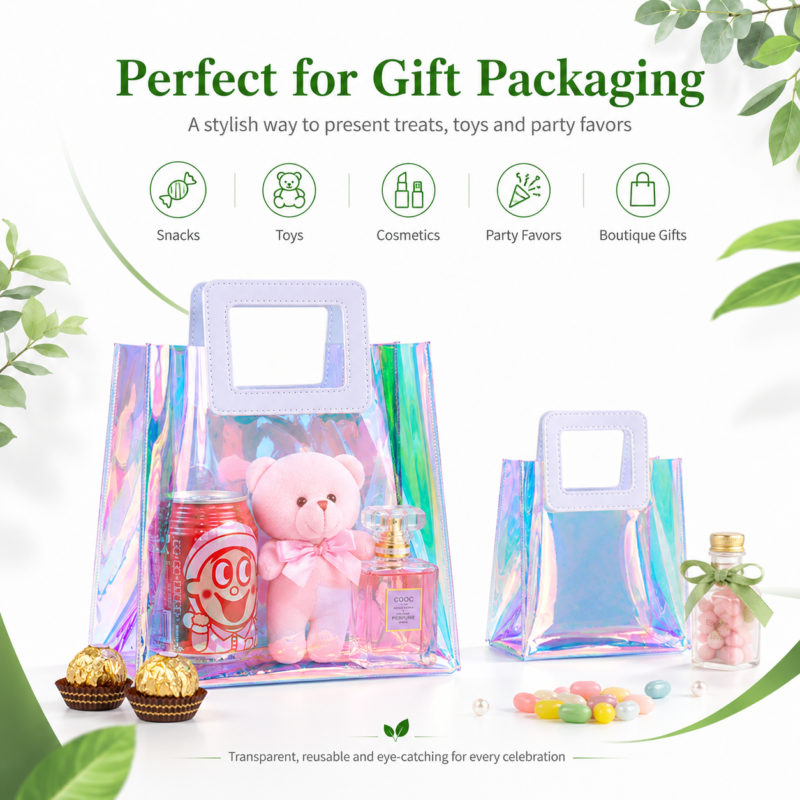 Holographic PVC Tote Bag for Luxury Gift Packaging