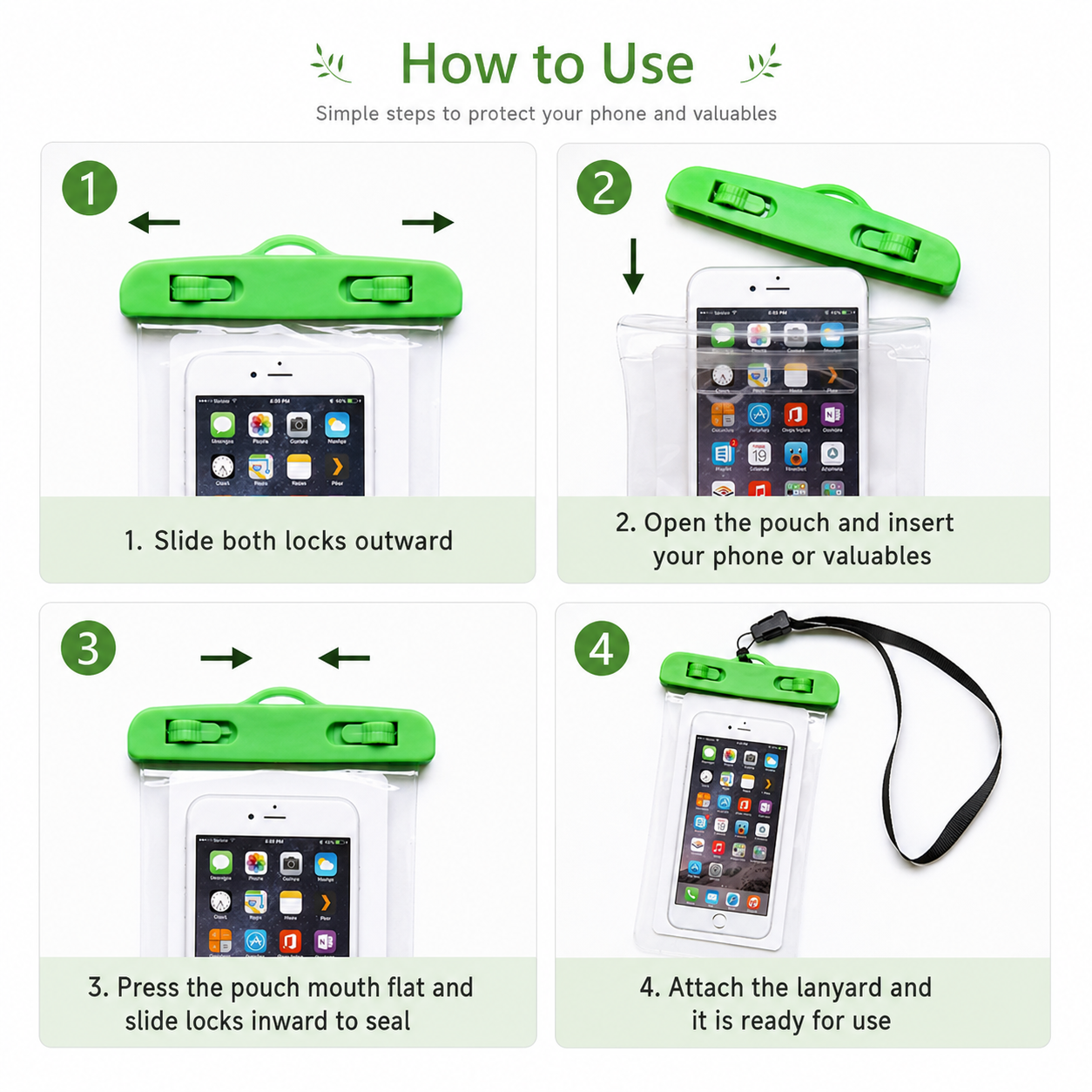 Universal PVC Waterproof Phone Pouch - IPX8 Underwater Dry Bag