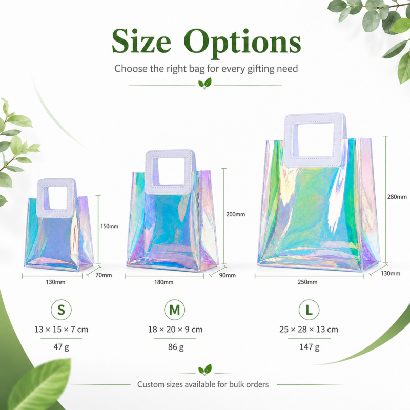 Holographic PVC Tote Bag for Luxury Gift Packaging