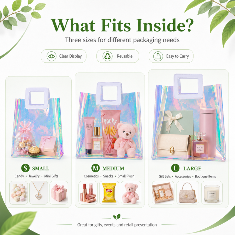 Holographic PVC Tote Bag for Luxury Gift Packaging