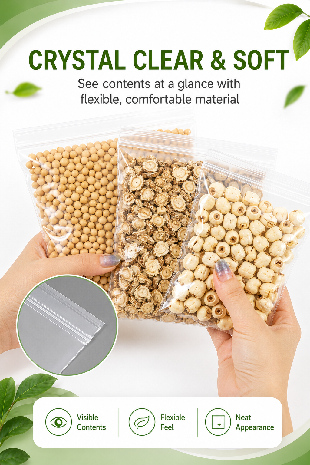Premium Clear PP Ziplock Bags for Food Packaging & Storage