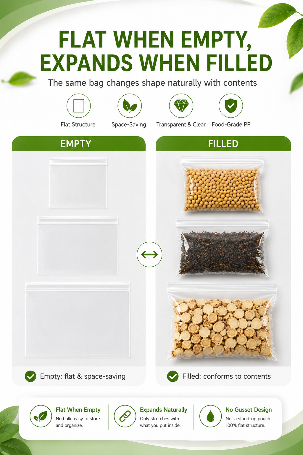 Premium Clear PP Ziplock Bags for Food Packaging & Storage