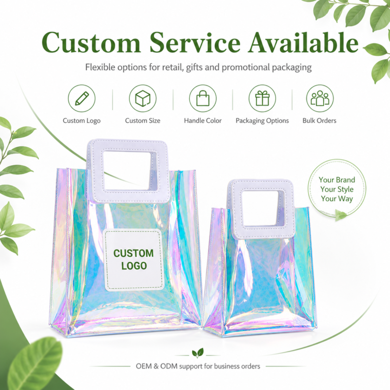 Holographic PVC Tote Bag for Luxury Gift Packaging