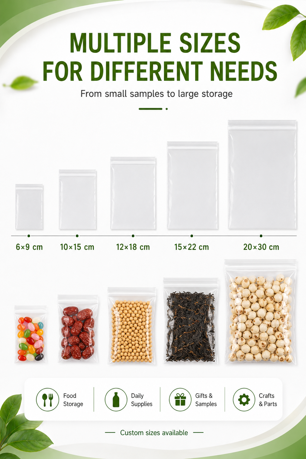 Premium Clear PP Ziplock Bags for Food Packaging & Storage