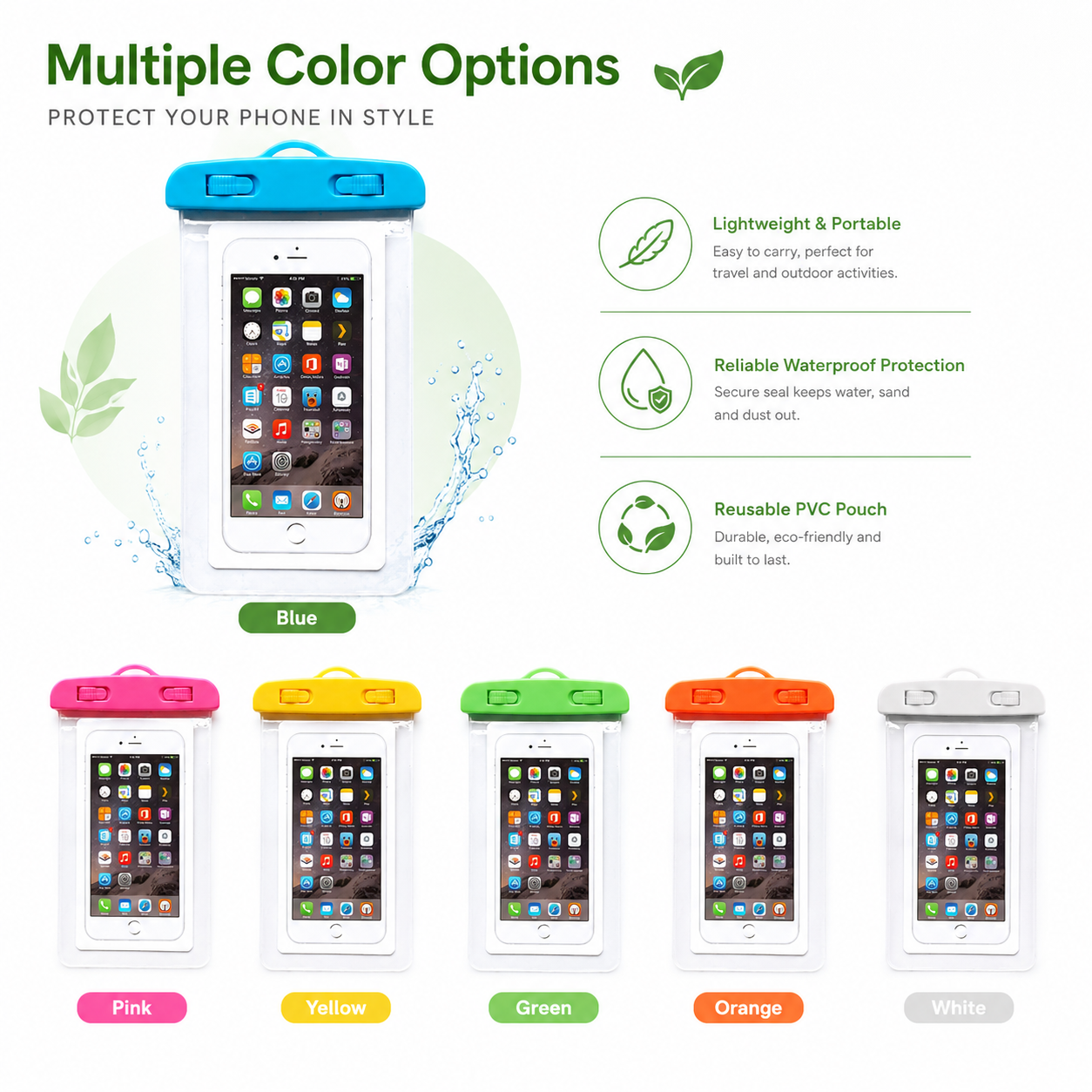 Universal PVC Waterproof Phone Pouch - IPX8 Underwater Dry Bag