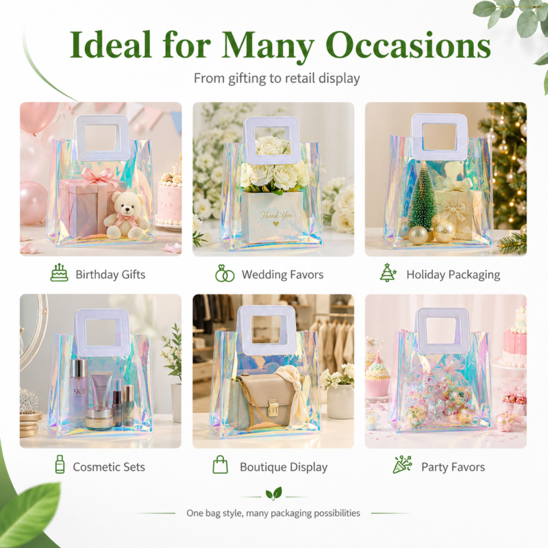 Holographic PVC Tote Bag for Luxury Gift Packaging