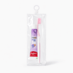 Clear PVC Toothbrush Travel Pouch with hanging loop for toothbrush and toothpaste packaging