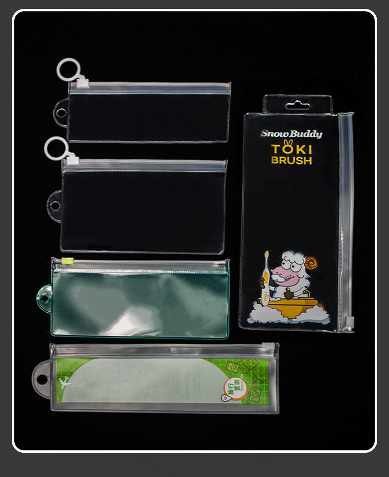 PVC Waterproof Travel Pouch for Toothbrush & Toiletry Toiletries Zipper Pouch
