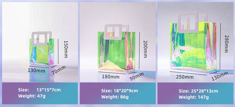 Holographic PVC Tote Bag for Luxury Gift Packaging