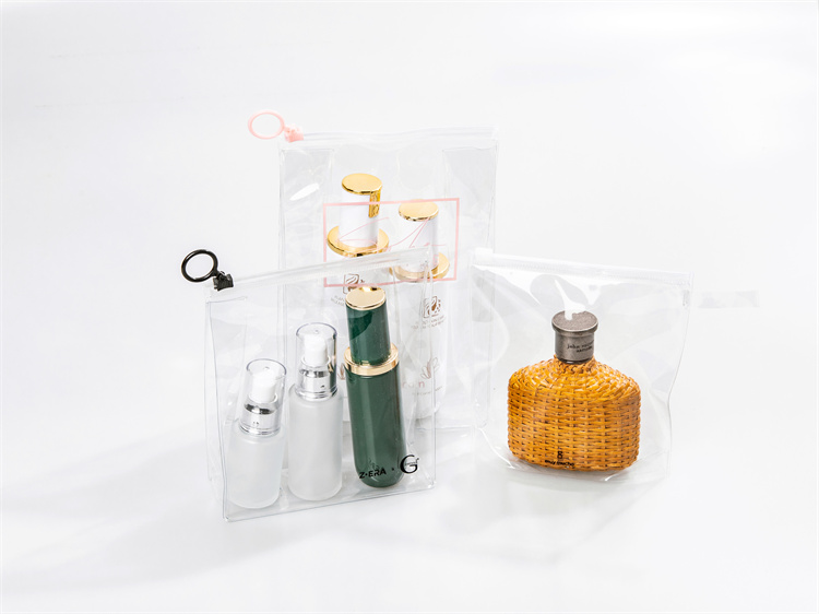 Clear PVC Stand Up Zipper Pouch for Comestic & Beauty Tools Packaging