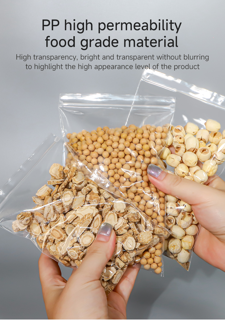 Premium Clear PP Ziplock Bags for Food Packaging & Storage