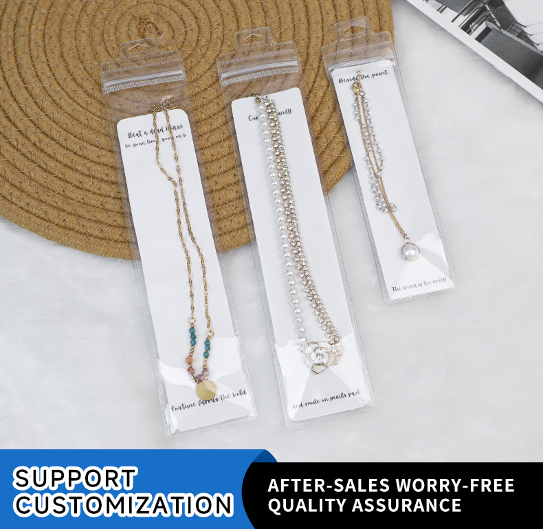 Clear PVC Hanging Hole Pudding Bags for Necklace Packaging| Jewelry Ziplock Pouches