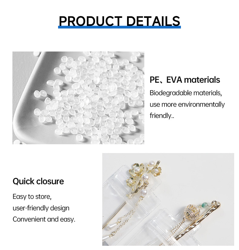 Clear PVC Hanging Hole Pudding Bags for Necklace Packaging| Jewelry Ziplock Pouches