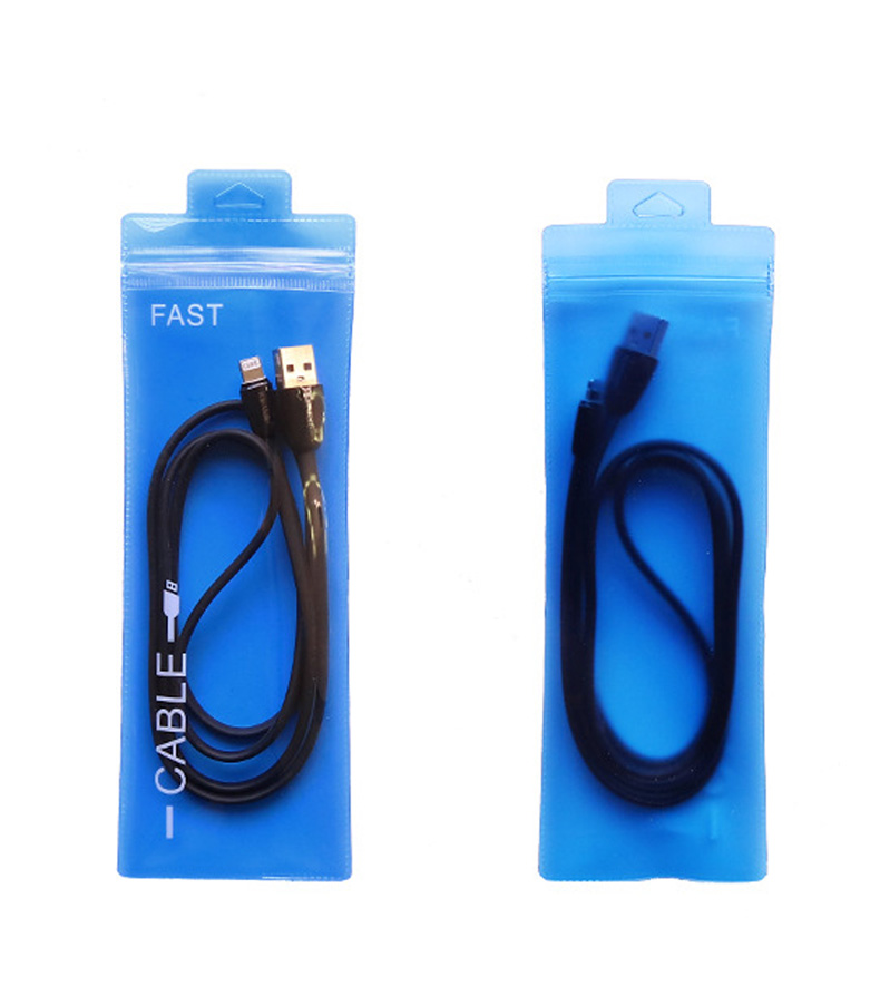 Versatile Colored Long PVC Ziplock Bag with Hanging Hole for Jewelry,USB Cable,Makeup Tools,Tableware Display