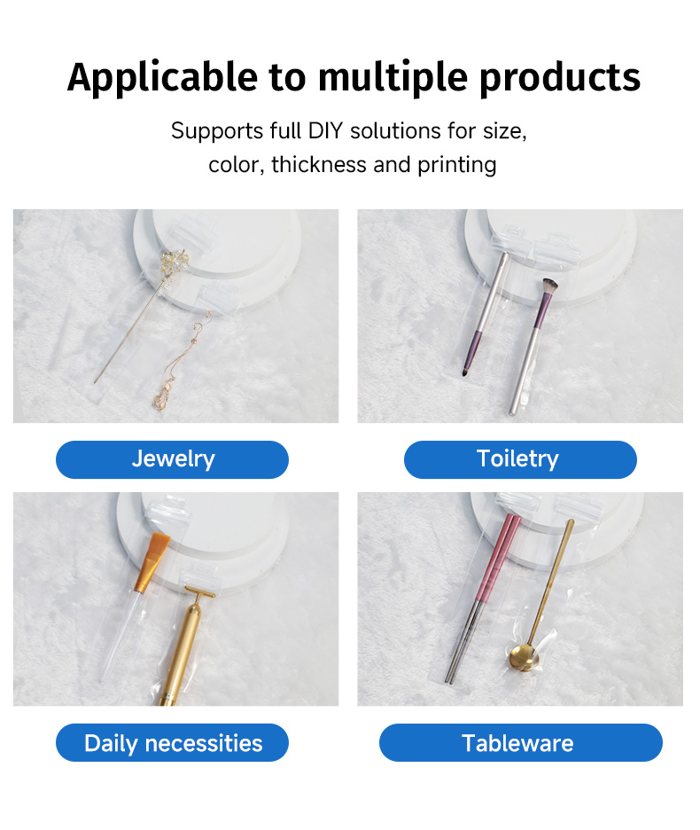 Clear PVC Hanging Hole Pudding Bags for Necklace Packaging| Jewelry Ziplock Pouches