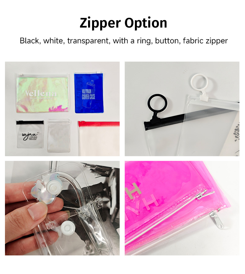 Versatile Colored Long PVC Ziplock Bag with Hanging Hole for Jewelry,USB Cable,Makeup Tools,Tableware Display