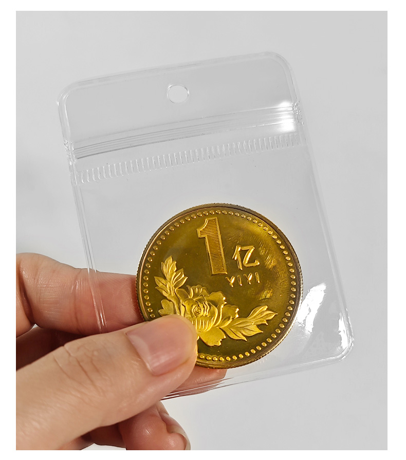 Clear PVC Hanging Hole Ziplock Bags for Coin Jewelry Packaging