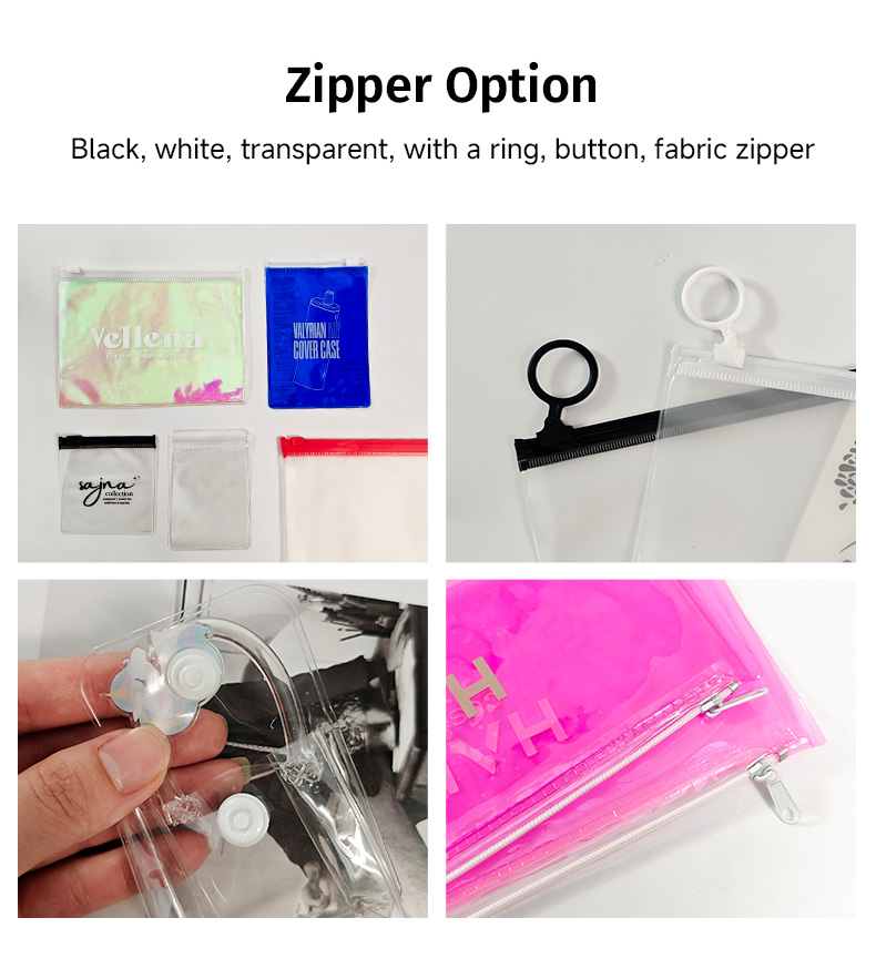 Clear PVC Hanging Hole Ziplock Bags for Coin Jewelry Packaging