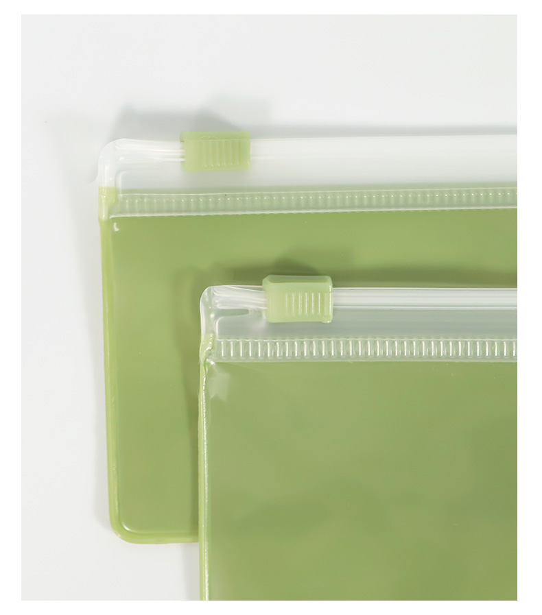 Eva Green Right Hanging Hole Slider Zipper Bag for Makeup Brush Storage