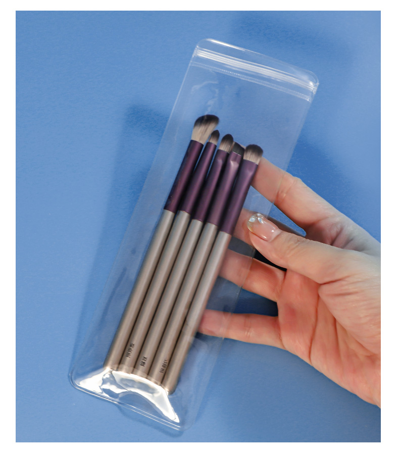 Clear PVC Long Resealed Bags for Makeup Brush Packaging | Cosmetic Tools Storage Ziplock Pouches
