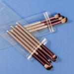 Secure ziplock and sealing closure on clear PVC makeup brush packaging bags