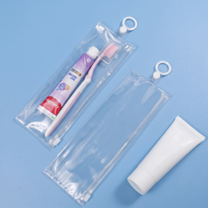 Clear PVC Waterproof Travel Pouch for Toothbrush & Toothpaste Packaging