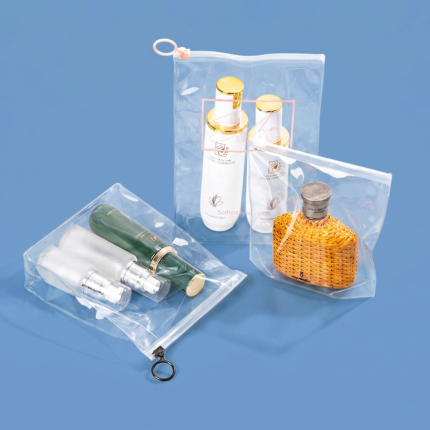 Clear Plastic Stand Up Pouch with Ring Slider