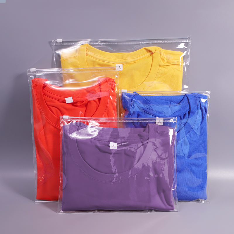 Clear PVC zipper bags for folded clothing