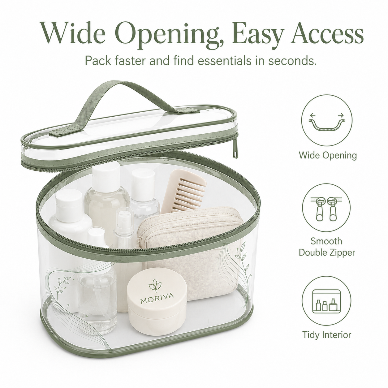Custom Logo Make up Bag ECO PVC Tsa Toiletry Bag Clear Makeup Cosmetic Bag Organizer