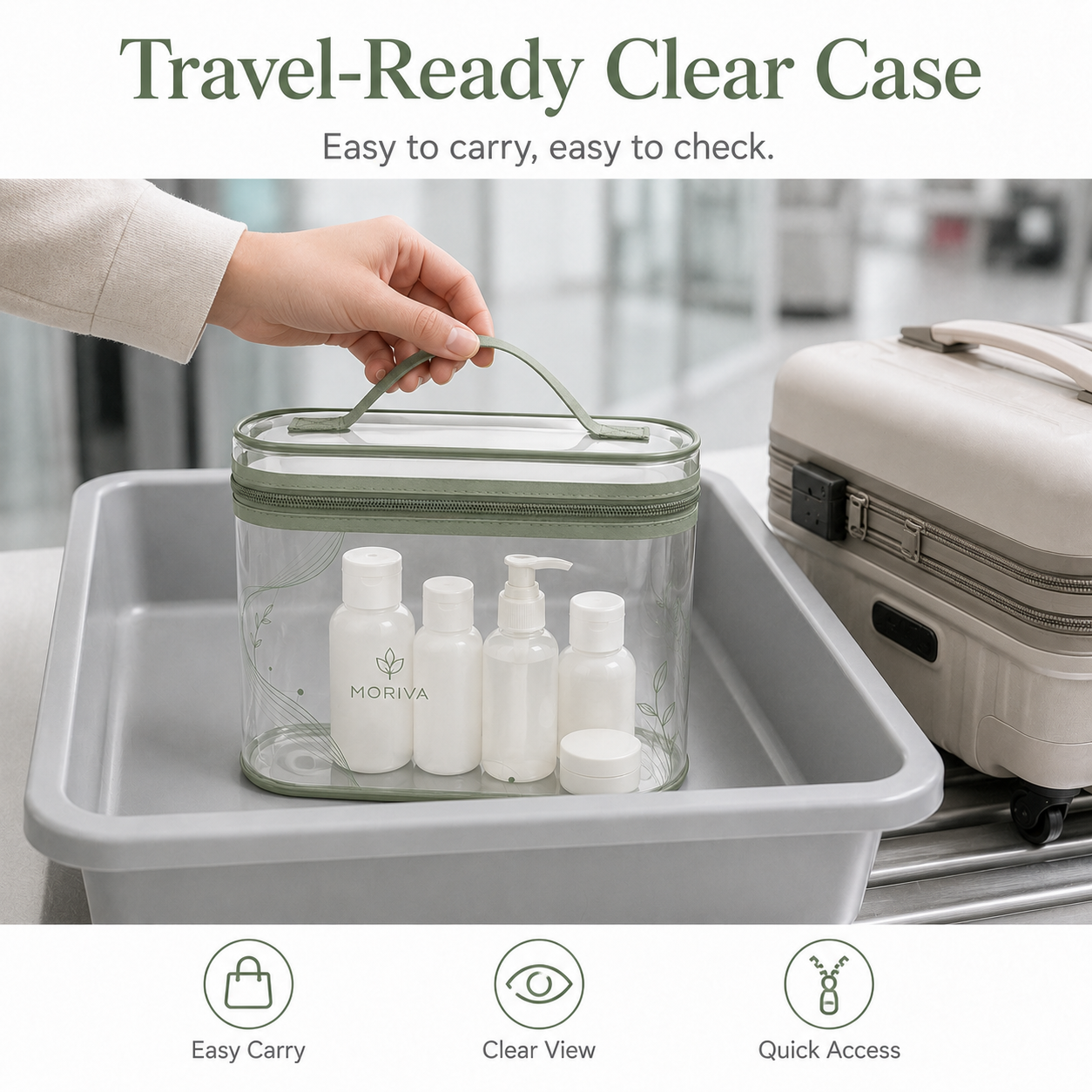 Custom Logo Make up Bag ECO PVC Tsa Toiletry Bag Clear Makeup Cosmetic Bag Organizer